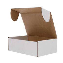 50 Corrugated Paper Boxes 6x4x2 "(15.2 * 10 * 5cm) White Outside and Yellow Inside 210724