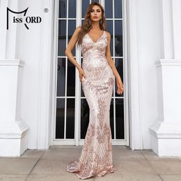 backless summer maxi dresses Australia - Casual Dresses Missord 2021 Summer Women Maxi Dress Spaghetti Strap Evening Sequined Backless Bodycon Floor Length Party Vestidos Gold Elega