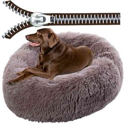 Super Large Dog Bed With Zipper Cover Long Plush Pet Dog Sofa Bed Cat Mats House Washable Cushion Dogs Warm Sleeping Dog Kennel 210915