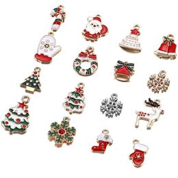 10 Pcs/Lot Christmas Metal Charm Snowflake Bells Pendant Xmas Ornament Bracelet Necklace Jewellery Hair Accessories Making Clothes Sewing Bags Decoration JY0652