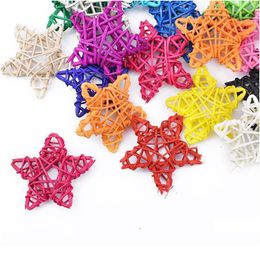 5pcs Artificial Straw Stars Wedding Decorative Flower Wreath Home Christmas Decoration Rattan Ball Curtain Hanging Acc jllqyn