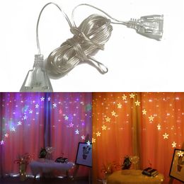 Led Star Curtain Lights Romantic Fairy Garland String For Home Christmas Wedding Party Holiday Decorative Outdoor Y0720