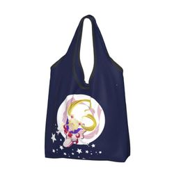 Storage Bags Pink Sailor Princess (5) Canvas Bag Woman Kawaii Anime Ins Tote