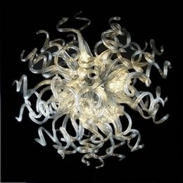 Clear Blown Glass Chandelier Lighting Luxury Lamp Indoor Vintage Home Decor Loft Led Hanging Lamps Chandeliers for Living Room Lustre 24 Inches