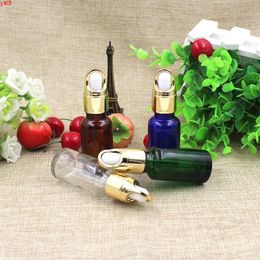 Top Grade 20ml Empty Glass Dropper Bottles Gold lid New Style Parfume Essential Oil liquid Packaging Containershigh qty