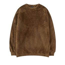 Winter Warm Harajuku Plus Velvet Thicken Mens Hoodies Sweatshirts Lamb Wool Coat for Men And Women Warm Fleece Hoodie Men 211023