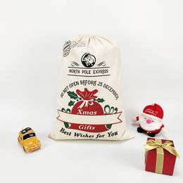 70*50cm Party Decoration Christmas gift bag Xmas element pickup truck tree Christma bags Pure cotton beam mouth candy pocket