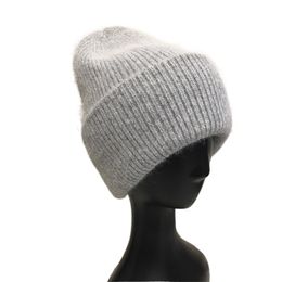 Winter Hats For Women Wool Knitted Angora Hat Beanies Female Warm Rabbit Fur Skullies Beanie Girl 211119