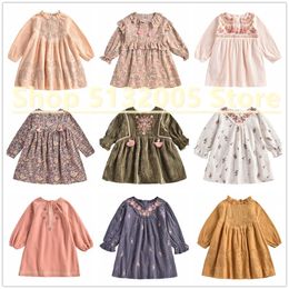 Pre-sale Autumn and Winter LM Girls Embroidered Dress Holiday Lace Fringed Lace Doll Dress 210303