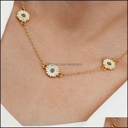 Pendant Necklaces & Pendants Jewellery S1380 Fashion Flower Necklace Cute Small Fresh Daisy Short Drop Delivery 2021 On1Cg