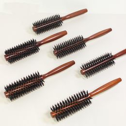 Boar Bristle Rolling Combs Brush Straight Twill Hair Comb Round Barrel Blowing Curling DIY Hairdressing Styling Tool 20220302 Q2