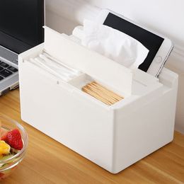 Multifunctional Toothpick Cotton Swab Tissue Paper Plastic Storage Box Kitchen Household Simple Organisers YB090M29 210315