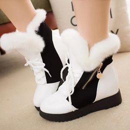 Boots 2021 Winter Fashion Ladies Casual Thick Cotton Warm Ankle White Platforms Women Snow