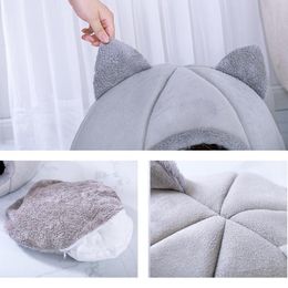 Cat Beds & Furniture Pet Dog Tent House Kennel Winter Warm Soft Foldable Sleeping Bed Nest TI99