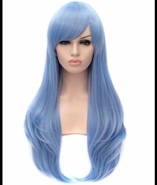 Hot Sell Wig New Fashion Gorgeous Women's Medium Blue Straight Full Wigs