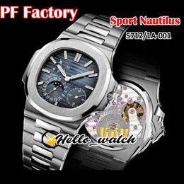 Designer Watches Top PF 40mm Sport 5712/1A-001 5712 Mechanical Hand Winding Mens Watch Moon Phase Power Reserve D-Blue Dial Steel Bracelet Hello_Watch. discount