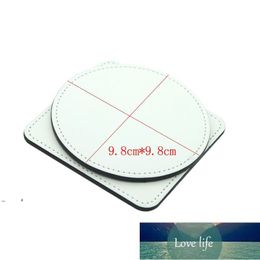 Sublimation Blank Pad Coaster Party Gift Thermal Heat Transfer Round Squal Cup Coasters Mat 10*10cm OWD7117