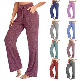 Loose Women Wide Leg Pants Casual High Waist Lace Up Fitness Plus Size Long Pants Female Spring Summer Baggy Sport Loose Trouser Q0801
