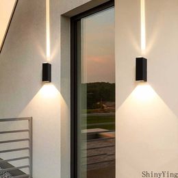 N Wall Lamp Simple Courtyard el External Wall Corridor Creative Double Head Beam of Light Wall Light Fixture 210724