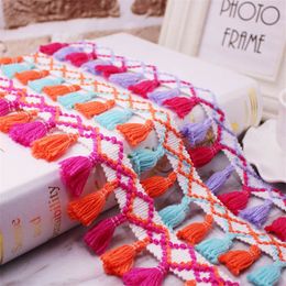Lace Ribbon Sewing Pom Pom Trim Tassel Pompoms Trim 4.5cm Width Ball Fringe Embroidery Garment Fabric Handmade Accessory 10yard