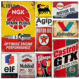 American Motor Oil Metal Plate Retro Fashion Metal Poster Metal Sign Parking Gas Station Bar Wall Decoration Tin Sign Q0723