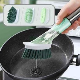 Silicone Cleaning Brush Other Tool Accessories Gadgets All for Kitchen Soap Detergent Dispenser Dishwashing Sponge Scrubber