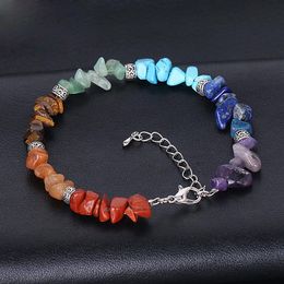 Gravel Stone Bracelet Lucky Reiki Stone Chip Beads Bracelets Natural Healing Crystal Bracelets for Women Men Jewelry