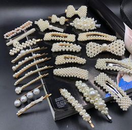 Jewellery Pearl Clips Acetate Plate Barrette Snap Hairclips Women Boutique Hairpins Fashion Designer Hair Accessories BT6025