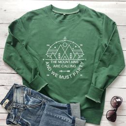 Women's Hoodies & Sweatshirts The Mountains Are Calling Saweatshirt Funny Pullover Fashion Unisex Pure Cotton Jumper Casual Graphic Women Ou