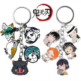 Demon Slayer Keychain Anime Jewellery Cartoon Figure keyrings Unisex Children Gift Car Backpack Keyfob Trinket G1019