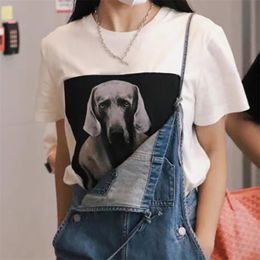 Rowling Dog Print Graphic Tees Women Summer Short Sleeve O Neck Cotton T-Shirt Casual Cosy Tshirts Good Quality Tops 210720