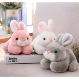 15CM/20CM Kawaii Cute Pink Rabbit Animals Rabbits Stuffed Plush Toys For Baby Girls Birthday Gifts 210728