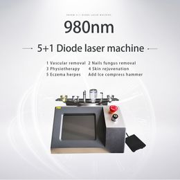 5 In 1 Beauty Clinc Laser Spider Veins Removing Machine 50W Lazer Vascular Removal Treatment 980nm Diode Lasers Anti Redness Equipment