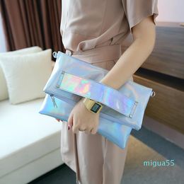 Clutch Bags Foldable Silver Evening Fashion Shoulder High Quality Handbags Lady Envelope Cross Body Bag Holographic
