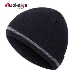 New Fashion Men Women Warm Knitted Winter Hat Slouchy Knit Beanie Hip-hop Soft Cap Cotton Unisex Bonnet Gorras Ski Y21111