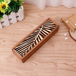 Pencil Cases Retro Wooden Stationery Case Hollow Out Boxes Desktop Storage Organiser S09 21 Dropship