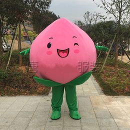 Mascot Costumes Fruit Pink Peach Mascot Costume Suit Free Size Peach Cartoon Charactor Mascot Costumes Fancy Dress Party Outfit Can Add Logo