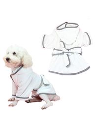 Dog Apparel Pet Robe Cat Warm Pajamas Absorbent Quick-drying Bath Bathrobe Home Winter Coat Puppy Jumpsuit Dogs Sleepingwear