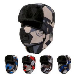 Ushanka Bomber Hats Pilot Trapper Aviator Cap Winter Faux Rabbit Fur Earflap Snow Caps hat