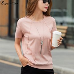 T Shirts Female Soft Cotton Casual Women Tops Shirts Summer T-Shirt Elastic Short Sleeve undershirt Ladies Tshirt harajuku 210306
