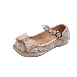 Athletic & Outdoor Girls Shoes 2021 Autumn Children's Fashion Pearl Rhinestone Princess Sweet For Party Flats Casual Chic