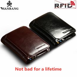 High Quality Classic Style Wallet Leather Men Wallets Short Male Purse Card Wallet Men Prevent Hot