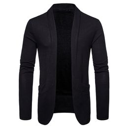 Men's Black Shawl Collar Sweater Cardigan Men Winter Knitted Sweater Men Slim Fit Casual Cardigans Sweaters Male Pull Homme 210813