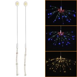 Button Battery Supply 3 Modes DIY LED Firework Fairy String Light Christmas Party Decor - Warm White