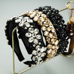 Hair Clips & Barrettes Vintage Gold Colour Flower Headdress Boho Personality Handmade Headbands For Women Rhinestone Jewellery Accessories Whol