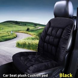 Car Seat Covers Black Plush Cover Protector Linen Front Back Cushion Protection Pad Mat Backrest For Auto Truck Suv Interior Accessory