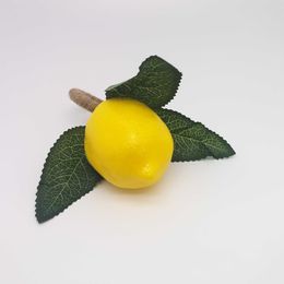 6pcs Simulation lemon plant napkin ring Fruit meal buckle el model room napkin ring 210706