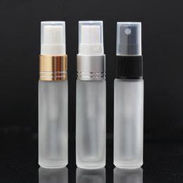 product 10ml Frosted Glass Perfume Sample Vials with bottles 3 Colors Atomizer Empty Spray Gold Black Silver Lids k15