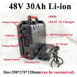 48V 30ah lithium Li-ion battery pack for with BMS electric motorcycles scooter motor electric bike solar system tricycle+charger