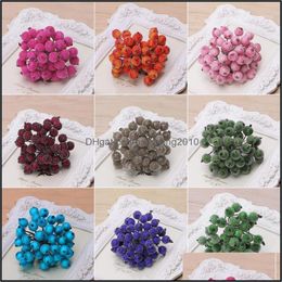 Decorative Festive Party Supplies Home Gardendecorative Flowers & Wreaths Mini Christmas Frosted Fruit Berry Holly Artificial Flowers1 Drop